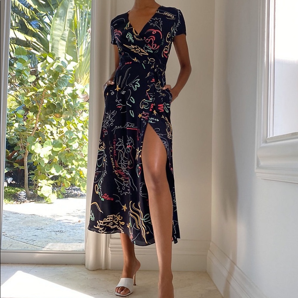 Aritzia Babaton Slit Wrap Dress